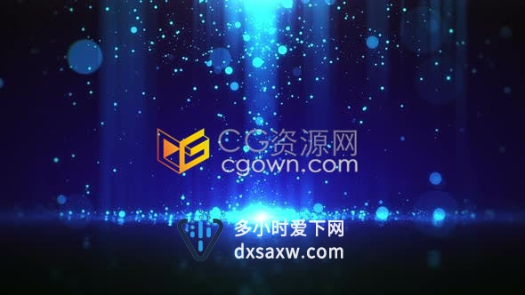 4K视频素材-蓝色神奇魔法梦幻粒子坠下优雅奢华风格颁奖晚会魅力循环背景素材