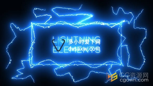 视频素材-10个蓝色能量闪电元素