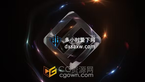 AE模板-漩涡状五彩星光火花演绎企业品牌标志LOGO动画