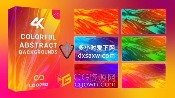 4k分辨率抽象美学动画艺术背景设计缤纷波浪形状视频素材