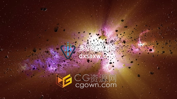 小行星探测碎石飞行动画背景视频素材下载