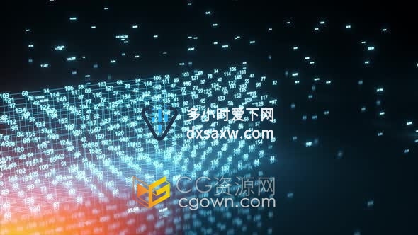 视频素材-计算机代码立方体在空间中连接背景展示数据传输技术概念