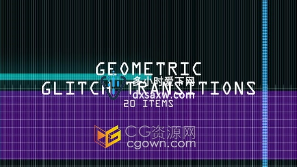 视频素材-Glitch Transitions 20组故障动态图形视频转场效果过渡
