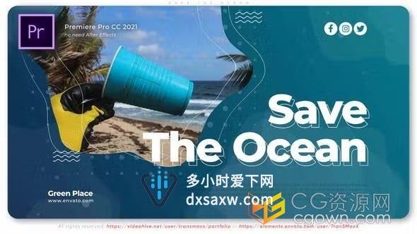 关注海洋污染呼吁绿色和平公益宣传片制作-PR模板