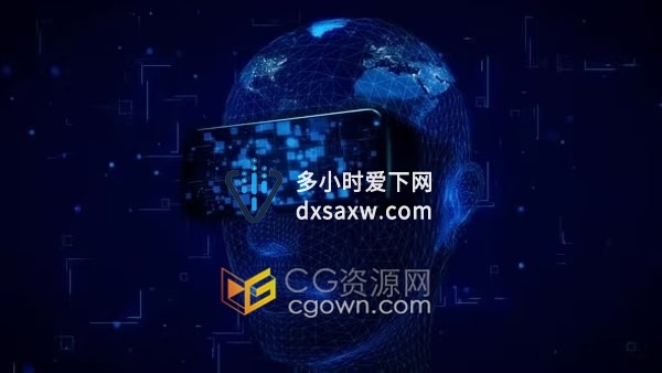 人工智能连接网络安全数据中心VR技术世界科技背景视频素材