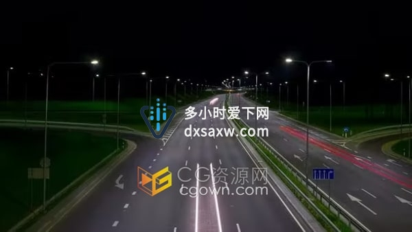 夜间高速公路延时拍摄4k分辨率实拍视频素材
