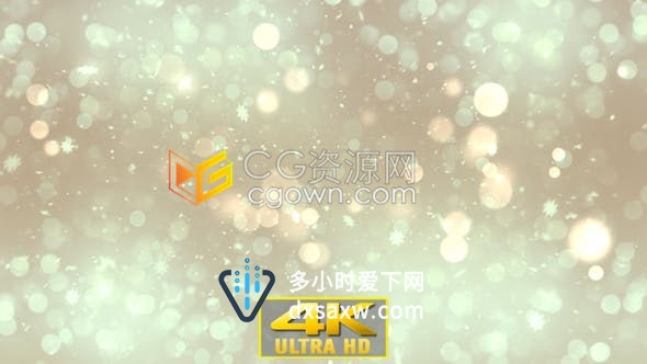 4K温馨美好圣诞节日雪花背景冬季祝福纯洁素雅闪光背景素材下载