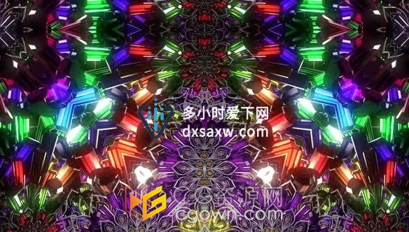 全彩水晶万花筒效果豪华led舞台大屏幕背景VJ视频素材