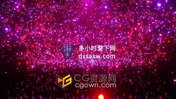 视频素材-紫红色粒子闪光华丽舞台背景视频