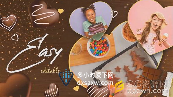 甜蜜巧克力浪漫情人节七夕爱情宣传片PR模板