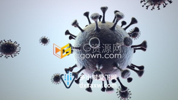 高质量3D渲染新型冠状病毒动画动态背景视频素材
