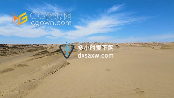 青海风积沙雅丹地貌自然奇观航拍视频素材