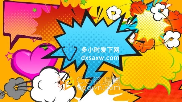 视频素材-10组卡通漫画气泡对话框图形动画视频