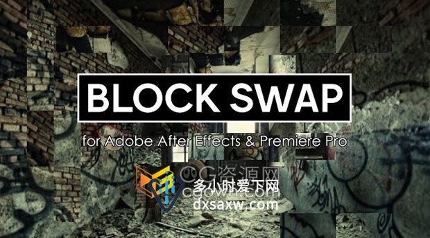 AE/PR插件Block Swap v1.0随机生成像素块马赛克图像视觉特效动画