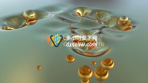 视频素材黄金超现实液态效果抽象黄金流体动画效果素材