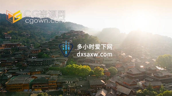 实拍震撼贵州西江4A景区千户苗寨景观视频素材