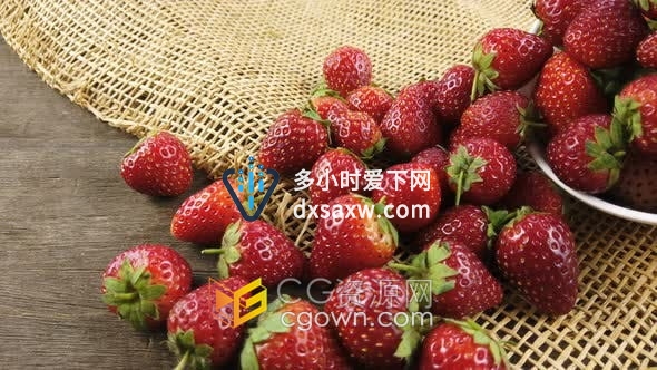 草莓新鲜水果实拍视频素材