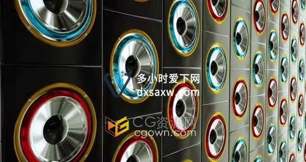 高保真立体声扬声器舞蹈节拍音乐循环背景4K视频素材