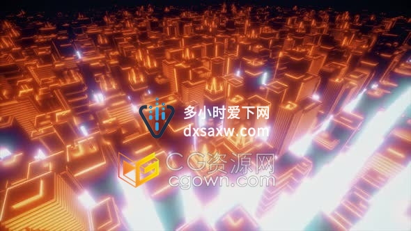 物联网数字城市建筑城市概念扫描3d技术动画