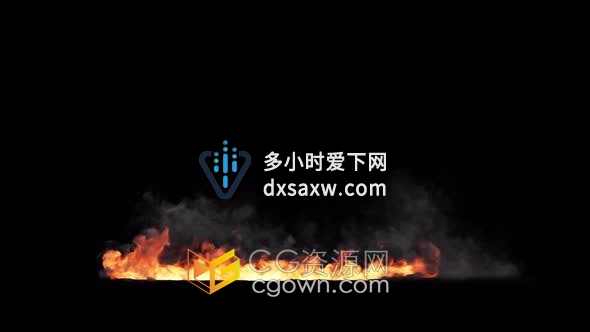 视频素材-逼真的熊熊燃烧篝火火焰特效合成素材