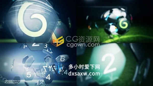 PR片头模板-社交媒体视频体育频道电视转播开场白足球比赛宣传动画