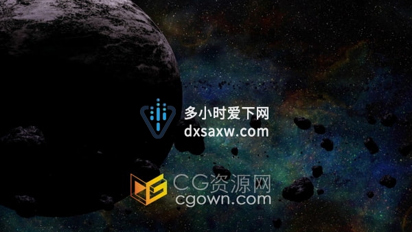 暗黑星球小行星太空星云天文学背景视频素材