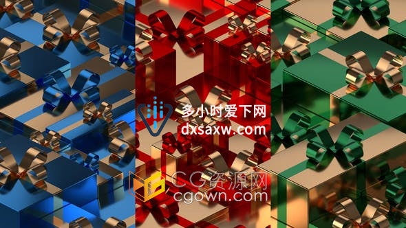 礼品盒子礼商业物购庆典活动LED背景动画4K视频素材VJ文件