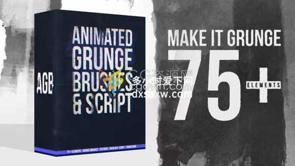 75+涂鸦笔刷动画画笔元素集合视频素材+AE脚本与AE模板免费下载