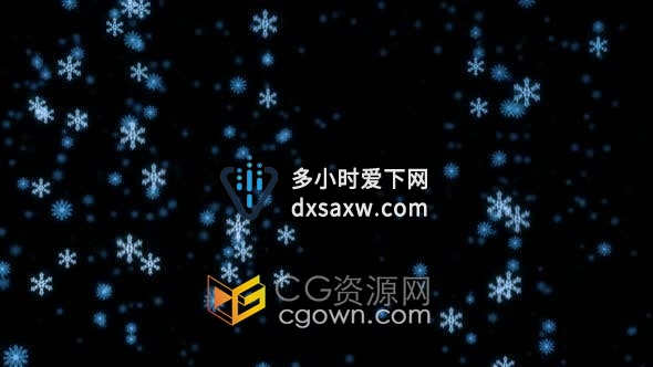 夜景降雪黑色背景雪花飘落圣诞新年冬季下雪动画视频素材