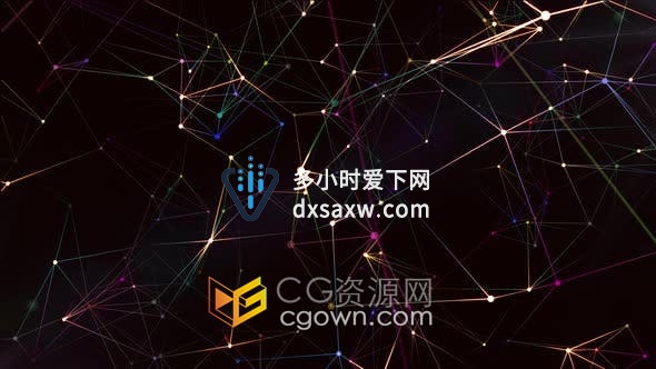 视频素材-4K分辨率抽象能量发光线条粒子动态背景VJ素材