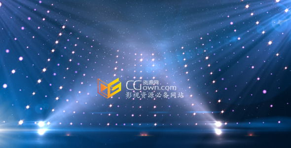视频素材 舞台灯光聚光灯粒子LED大屏幕晚会舞台高清背景视频素材