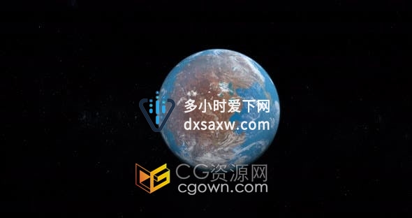 4K视频素材-盘古地球超大陆慢慢靠边地球表面动画效果