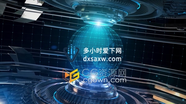 投射高科技线框数字地球全球全息图4K背景视频素材