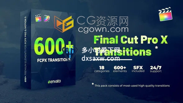 Transitions FCPX插件600+种视频转场过渡效果与音效
