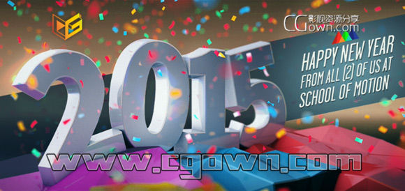 C4D快速教程 90秒内创建2015新一年包装封面卡片