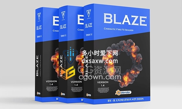 Blender插件-Blender Market Blaze v1.4制作爆炸特效火焰烟雾生成工具