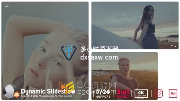 AE模板-网格分屏效果都市时尚社交媒体宣传视频短片制作