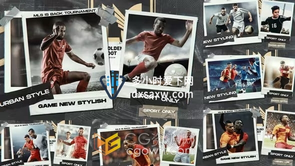 足球体育运动员介绍拼贴照片介绍宣传视频-AE模板下载