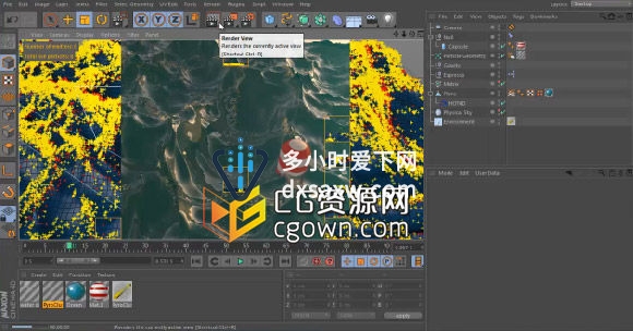 Cinema 4D创建逼真的水面教程 带HOT4D插件