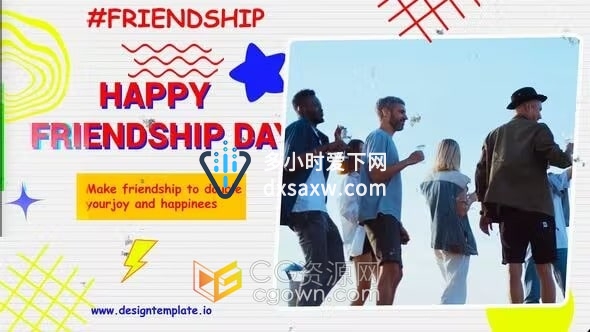 AE模板-各种趣味性闪电星星波浪气球图形动画元素创建独特派对宣传视频