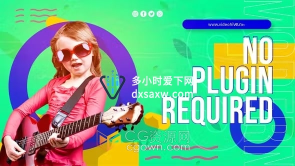 明亮色彩图形元素活力儿童广告宣传视频制作AE模板