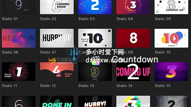 Countdown FCPX插件65种创意数字倒计时开场片头动画