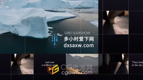 网格线条滑动转场幻灯片宣传视频动画制作AE模板
