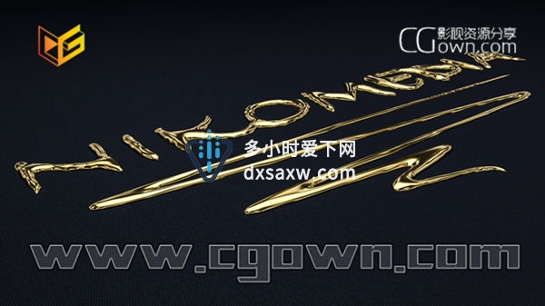 C4D教程 创建一个漂亮的液体流体黄金文字效果教程