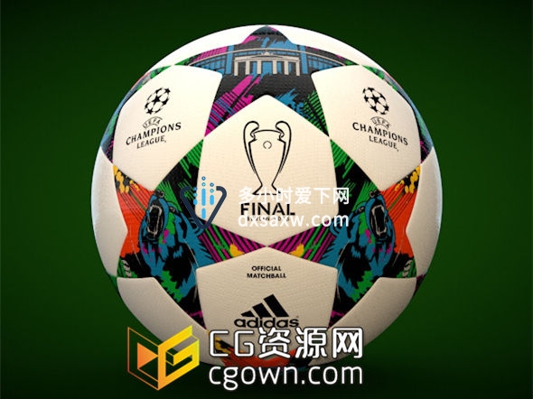 Adidas Finale Berlin 2015 决战柏林欧洲冠军杯决赛用足球3D模型 AF5400BE