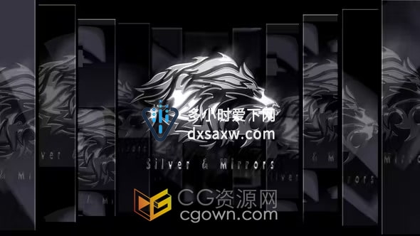 光面镜子反射标志效果动画视频片头制作AE模板