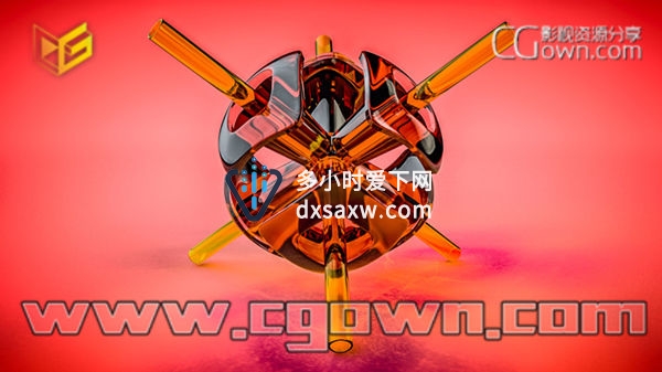 C4D教程 制作漂亮玻璃材质详细教程 片头包装实现材质效果