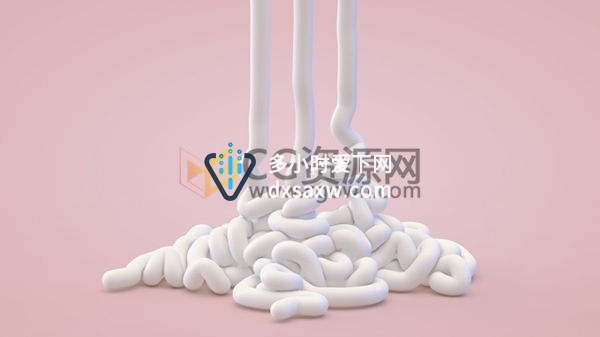 C4D教程使用柔体动力学模拟奶油条状流体动画效果 Cinema4D