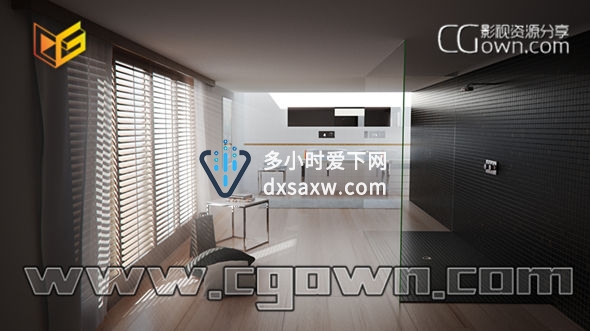 C4D教程 室内浴室Vray的灯光材质渲染设置全面培训案例教程 带工程文件