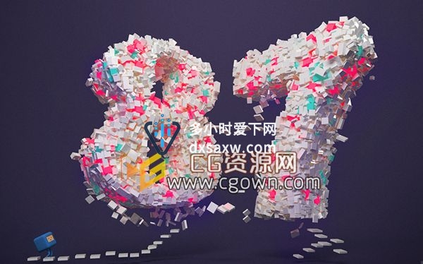 C4D017案例教程学习立方体克隆创意3D文字效果